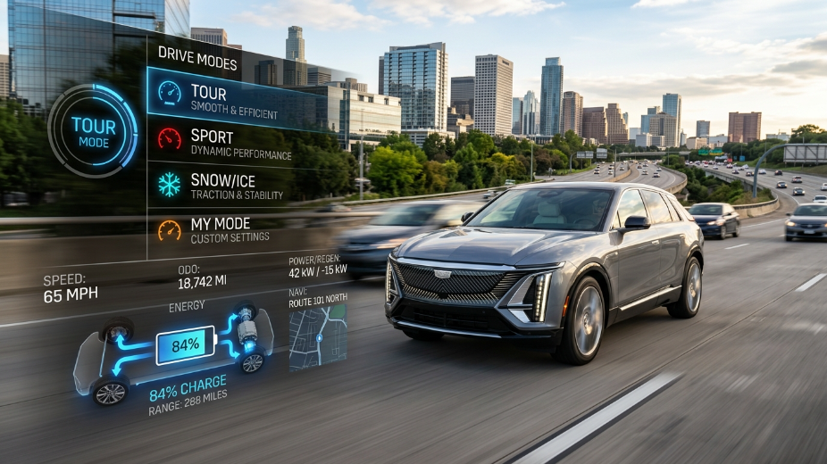 Do the Driving Modes in Cadillac Lyriq Offer Different Ranges or Battery Usages?